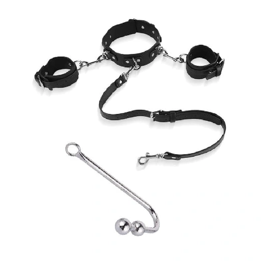 and Elegant Collar with 5334 Hook Beaded Anal Cuffs 0330